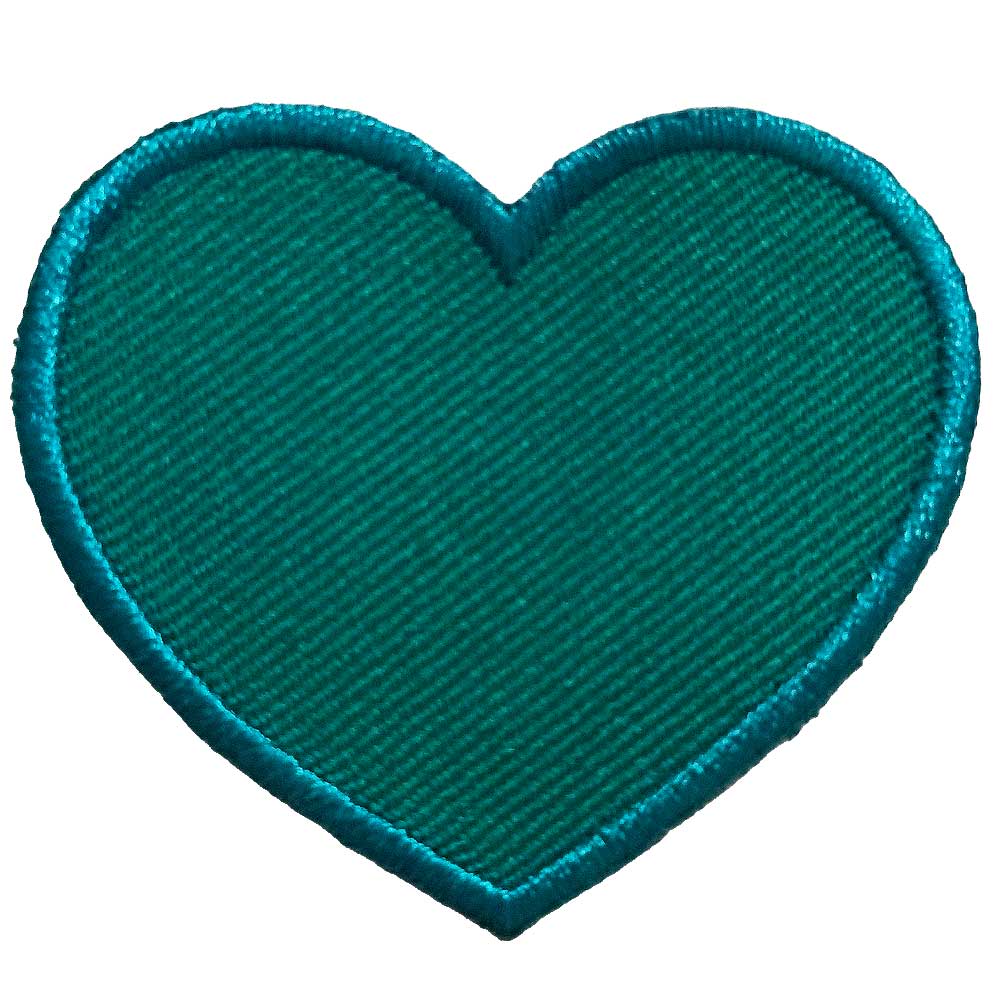 Parches Ropa – Parche Bordado Ropa – Exclusivo – Símbolo – Sentimientos – Heart – Corazón Verde Azulado – Love – Amor – 5,2 x 4,6 cm. – Moda The Happy Patch