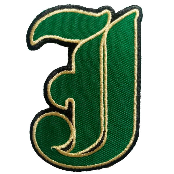 Parches Ropa – Parche Bordado Ropa – Exclusivo – Letras – J – Verde – 4,8 x 7,1 cm. – Moda The Happy Patch