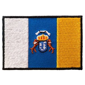 Parches Ropa – Parches Bordados Ropa – Bandera – Islas Canarias – Comunidad Autónoma – 7,0 x 4,5 cm. – Moda The Happy Patch