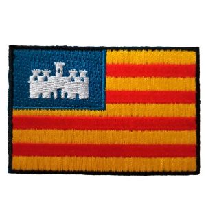 Parches Ropa – Parches Bordados Ropa – Bandera – Illes Balears – Islas Baleares – Comunidad Autónoma – 7,0 x 4,5 cm. – Moda The Happy Patch