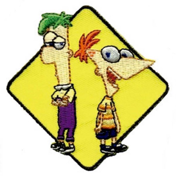 Parches Ropa Phineas y Ferb – Parche Bordado Ropa – Héroes en Família – (licencia oficial) – Phineas & Ferb – 7,0 x 7,0 cm. - Moda The Happy Patch