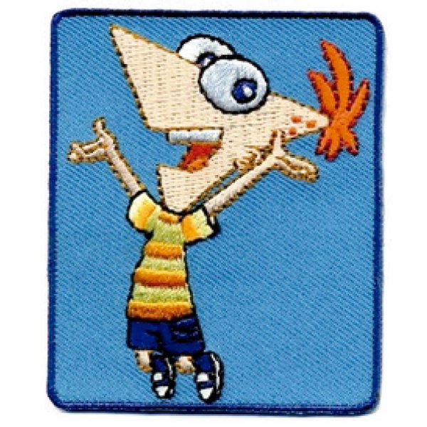 Parches Ropa Phineas y Ferb – Parche Bordado Ropa – Héroes en Família – (licencia oficial) – Phineas & Ferb – Phineas Flynn – 5,3 x 6,4 cm. - Moda The Happy Patch