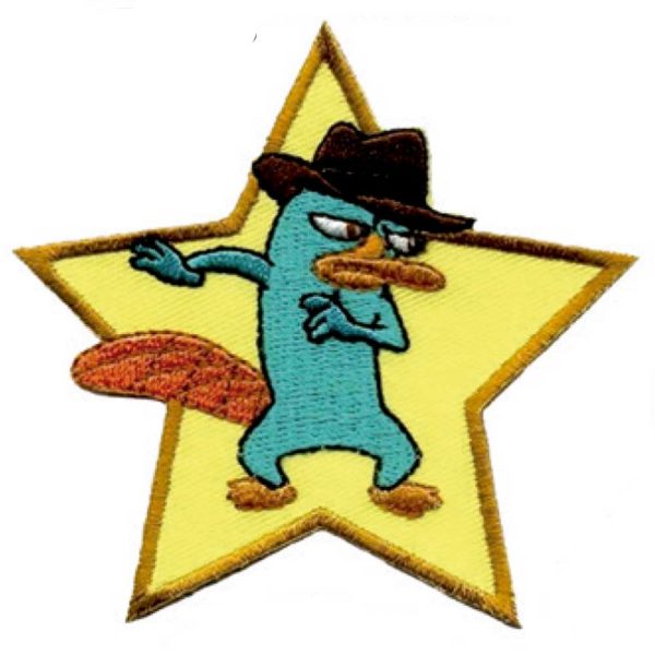 Parches Ropa Phineas y Ferb – Parche Bordado Ropa – Animales – Héroes en Família – (licencia oficial) – Phineas & Ferb – Ornitorrinco Perry – 7,9 x 7,7 cm. - Moda The Happy Patch