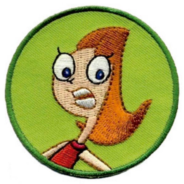 Parches Ropa Phineas y Ferb – Parche Bordado Ropa – Héroes en Família – (licencia oficial) – Phineas & Ferb – Candace Flynn – 6,0 x 6,0 cm. - Moda The Happy Patch