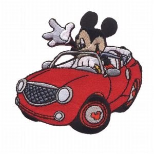 Parches Ropa Disney – Parche Bordado Ropa – Animales – (licencia oficial) – Mickey & Friends – Mickey & Auto – 7,4 x 7,2 cm. - Moda The Happy Patch