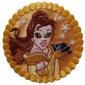Parches Ropa Disney – Parche Bordado Ropa – (licencia oficial) – Princesas – Bella – La Bella y la Bestia – 7,0 x 7,0 cm. – Moda The Happy Patch