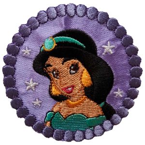 Parches Ropa Disney – Parche Bordado Ropa – (licencia oficial) – Princesas – Yasmin – Aladín – 7,0 x 7,0 cm. – Moda The Happy Patch