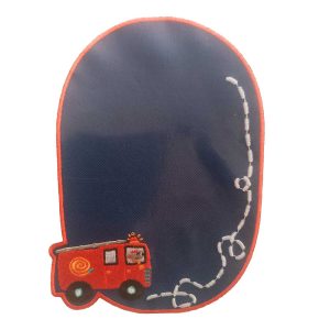 Parches Ropa – Parches Bordados Ropa – Vehículos – Transportes – Camión Bomberos – Azul Marino – Reparador – Codera – 7,5 x 11,2 cm. – Moda The Happy Patch