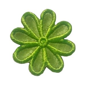 Parches Ropa Mini – Parche Bordado Ropa – Parche Mini – Exclusivo – Flores – Flor Verde Lima – Margarita – Plantas – Hippie – 3,0 x 3,0 cm. – Moda The Happy Patch