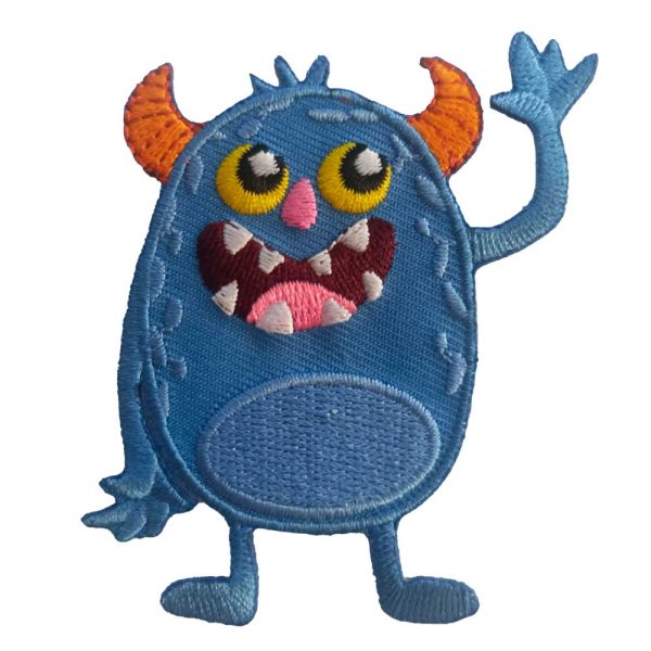 Parches Ropa – Parche Bordado Ropa – Exclusivo – Fantasía – Monstruito – Alienígena – Azul – Simpátic@s – 6,0 x 7,0 cm. – Moda The Happy Patch