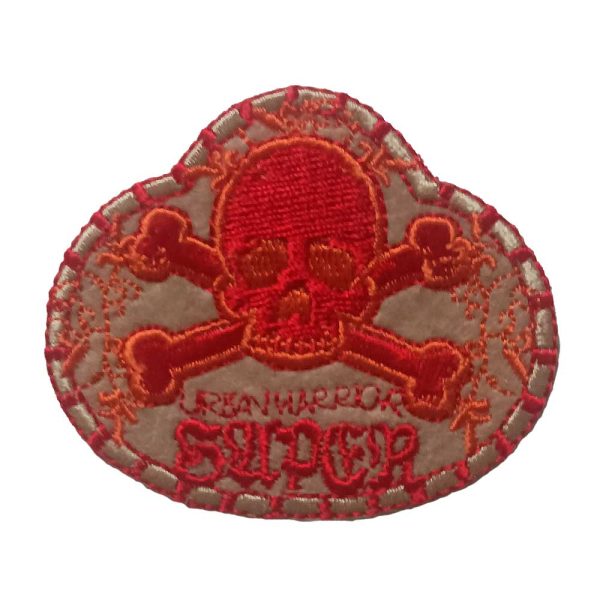 Parches Ropa – Parche Bordado Ropa – Exclusivo – Halloween – Calavera – Disfraz – Carnaval – Peligro – Alerta – Pirata – 6,8 x 5,8 cm. – Moda The Happy Patch