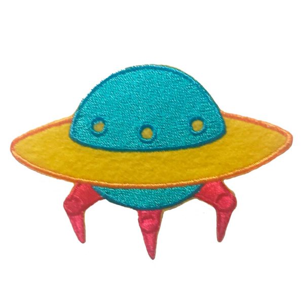 Parches Ropa – Parche Bordado Ropa – Exclusivo – Futurista – Platillo Volante – Nave Espacial – Alienígena – Espacio – Ovni – 7,8 x 5,5 cm. – Moda The Happy Patch
