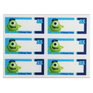 Disney – Pixar – Etiquetas Textiles Marcar Ropa – Pack 6 Etiquetas Tejidas – Vestir con Estilo – (licencia oficial) – Monsters University – Monstruos University – Monstruo Verde – Mike Wazowski – Aventurer@s – 5,5 x 2,7 cm. (para cada etiqueta) – Moda The Happy Patch