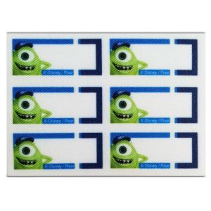 Disney – Pixar – Etiquetas Textiles Marcar Ropa – Pack 6 Etiquetas Tejidas – Vestir con Estilo – (licencia oficial) – Monsters University – Monstruos University – Monstruo Verde – Mike Wazowski – Aventurer@s – 5,5 x 2,7 cm. (para cada etiqueta) – Moda The Happy Patch