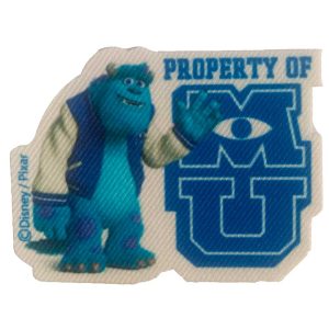 Parches Ropa Disney – Pixar – Parche Impreso Ropa – Aventurer@s – (licencia oficial) – Monsters University – Monstruos University – Monstruo Azul – James P. Sullivan – Sulley – 7,2 x 5,4 cm. – Moda The Happy Patch