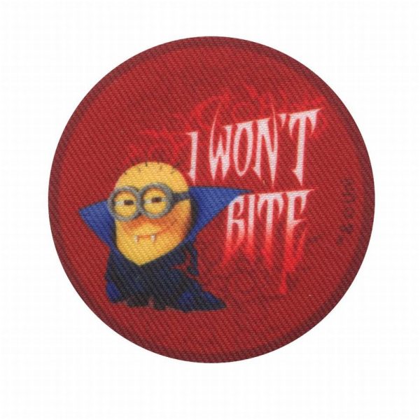 Parches Ropa Minions – Parche Impreso Ropa – (licencia oficial) – Minions – Kevin – Vampiro – Halloween – Humor – Graciosos – Simpáticos – Amistad – Amig@s – 6,5 x 6,5 cm. - Moda The Happy Patch