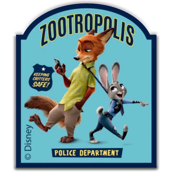 Parches Ropa Disney – Parche Impreso Ropa – Animales – Aventurer@s – (licencia oficial) – Zootopia – Zootrópolis – Nick Wilde & Judy Hoops – 6,0 x 7,0 cm. - Moda The Happy Patch