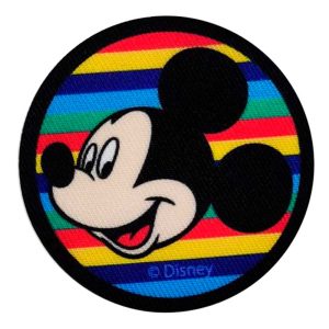 Parches Ropa Disney – Parche Impreso Ropa – (licencia oficial) – Mickey & Minnie Rainbow – Mickey Mouse – 6,0 x 6,0 cm. - Moda The Happy Patch