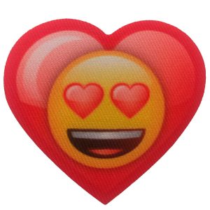 Parches Ropa Emoji – Parche Impreso Ropa – (licencia oficial) – Emoji Enamorado – Amor – Love – Corazón – Heart – 6,0 x 6,0 cm. – Moda The Happy Patch