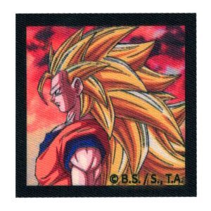 Parches Ropa Dragon Ball Z – Parche Impreso Ropa – Manga – SuperHéroes – (licencia oficial) – Bola de Dragón Z – Goku Super Saiyan 3 – Guerreros – Lucha – Aventurer@s – 6,2 x 6,2 cm. - Moda The Happy Patch