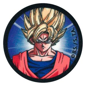 Parches Ropa Dragon Ball Z – Parche Impreso Ropa – Manga – SuperHéroes – (licencia oficial) – Bola de Dragón Z – Goku Super Saiyan – Guerreros – Lucha – Aventurer@s – 6,5 x 6,5 cm. - Moda The Happy Patch