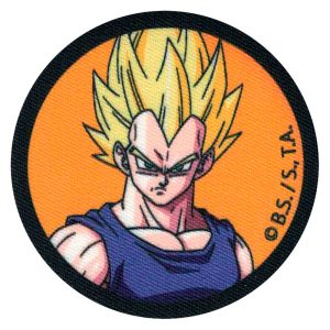 Parches Ropa Dragon Ball Z – Parche Impreso Ropa – Manga – SuperHéroes – (licencia oficial) – Bola de Dragón Z – Vegeta Super Saiyan – Guerreros – Lucha – Aventurer@s – 6,5 x 6,5 cm. - Moda The Happy Patch