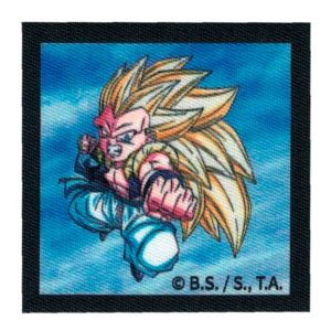 Parches Ropa Dragon Ball Z – Parche Impreso Ropa – Manga – SuperHéroes – (licencia oficial) – Bola de Dragón Z – Gotenks Super Saiyan 3 – Guerreros – Lucha – Aventurer@s – 6,2 x 6,2 cm. - Moda The Happy Patch