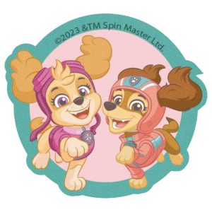Parches Ropa La Patrulla Canina – Parche Impreso Ropa – (licencia oficial) – Paw Patrol – Skye & Liberty – Mascotas – Animales – Amig@s – Amistad – 7,3 x 6,6 cm. – Moda The Happy Patch