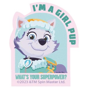 Parches Ropa La Patrulla Canina – Parche Impreso Ropa – (licencia oficial) – Paw Patrol – Everest – Mascotas – Animales – Perro Husky – I'm a girl Pup – 5,7 x 6,9 cm. – Moda The Happy Patch