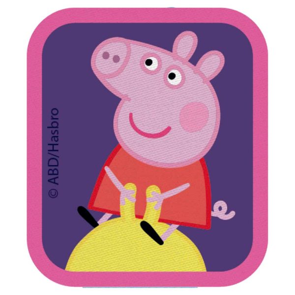 Parches Ropa Peppa Pig – Parche Impreso Ropa – Animales – (licencia oficial) – Peppa Pig – Peppa jugando con inflable – 6,0 x 7,0 cm. – Moda The Happy Patch