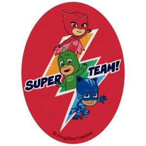 Parches Ropa PJ Mask – Parche Impreso Ropa – (licencia oficial) – PJ Mask – Héroes en Pijamas – Catboy & Owlette & Gekko – Gatuno & Buhíta & Gecko – Team – Equipo – Amig@s – Amistad – 11,0 x 8,0 cm. – Moda The Happy Patch