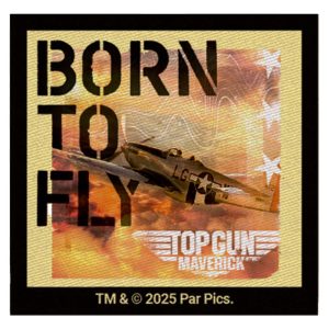 Parches Ropa Top Gun – Parche Impreso Ropa – (licencia oficial) – Top Gun Maverick – Born to Fly – Emblema – Aviones – Guerrer@s – Aventurer@s – 6,0 x 6,0 cm. – Moda The Happy Patch