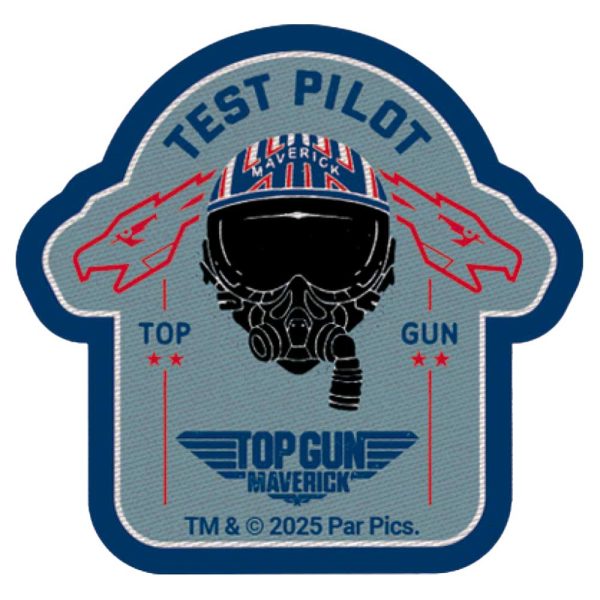 Parches Ropa Top Gun – Parche Impreso Ropa – (licencia oficial) – Top Gun Maverick – Test Pilot – Emblema – Aviones – Guerrer@s – Aventurer@s – 6,5 x 7,0 cm. – Moda The Happy Patch