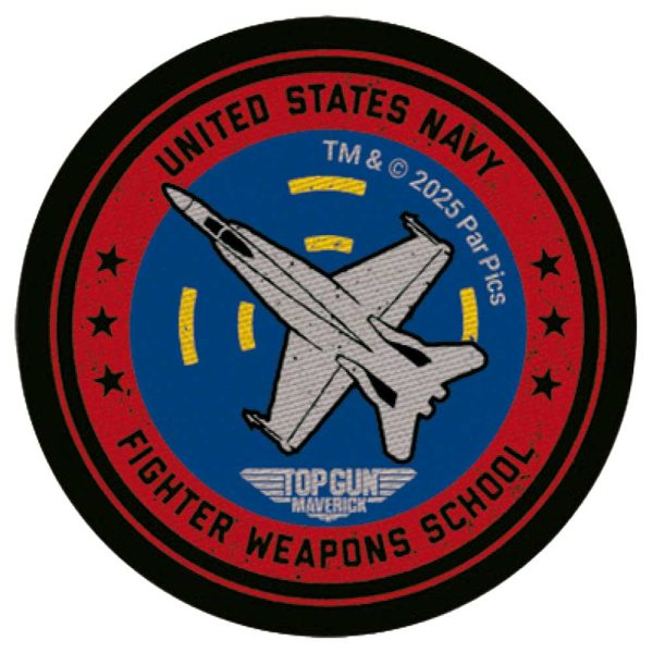 Parches Ropa Top Gun – Parche Impreso Ropa – (licencia oficial) – Top Gun Maverick – Emblema – Escudo – Aviones – Jet – Guerrer@s – Aventurer@s – 6,0 x 6,0 cm. – Moda The Happy Patch