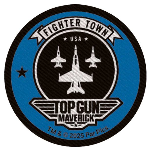 Parches Ropa Top Gun – Parche Impreso Ropa – (licencia oficial) – Top Gun Maverick – Emblema – Escudo – Aviones – Jet – Guerrer@s – Aventurer@s – 6,0 x 6,0 cm. – Moda The Happy Patch