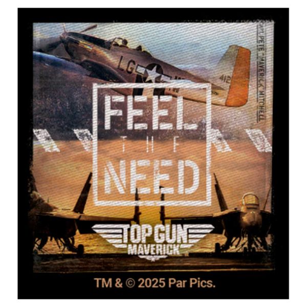 Parches Ropa Top Gun – Parche Impreso Ropa – (licencia oficial) – Top Gun Maverick – Feel the Need – Emblema – Aviones – Guerrer@s – Aventurer@s – 6,0 x 7,5 cm. – Moda The Happy Patch