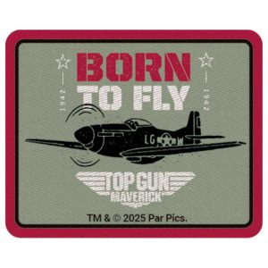 Parches Ropa Top Gun – Parche Impreso Ropa – (licencia oficial) – Top Gun Maverick – Born to Fly – Emblema – Aviones – Guerrer@s – Aventurer@s – 6,8 x 4,5 cm. – Moda The Happy Patch