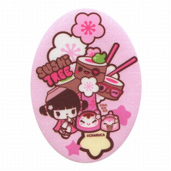 Parches Ropa Charuca – Parche Impreso Ropa – Kawaii – (licencia oficial) – Charuca Classic – Asian Sushi Charuca – Niñas – Muñecas – Oriental – Comida – Tiernos – Cute – 11,0 x 8,0 cm. - Moda The Happy Patch