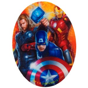 Parches Ropa Marvel – Parche Impreso Ropa – Héroes – (licencia oficial) – The Avengers Team – Equipo Los Vengadores – Capitán América & Iron Man & Thor – Guerrer@s – 11,0 x 8,0 cm. - Moda The Happy Patch