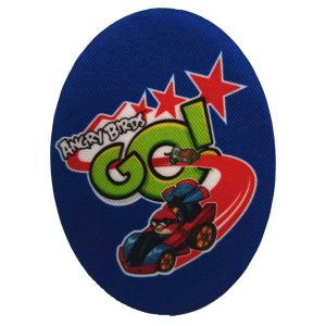 Parches Ropa Angry Birds – Parche Impreso Ropa – Animales – Vehículos – (licencia oficial) – Angry Brids Go – Pájaro Rojo – Red – Automóvil – Coche Carreras – 11,0 x 8,0 cm. – Moda The Happy Patch
