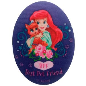 Parches Ropa Disney – Parche Impreso Ropa – (licencia oficial) – Palace Pets – Mascotas Reales – Princesas – Ariel & Treasure – 11,0 x 8,0 cm. – Moda The Happy Patch