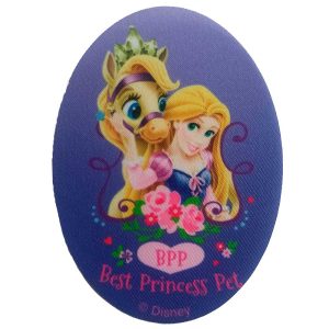 Parches Ropa Disney – Parche Impreso Ropa – (licencia oficial) – Palace Pets – Mascotas Reales – Princesas – Rapunzel & Blondie – 11,0 x 8,0 cm. – Moda The Happy Patch