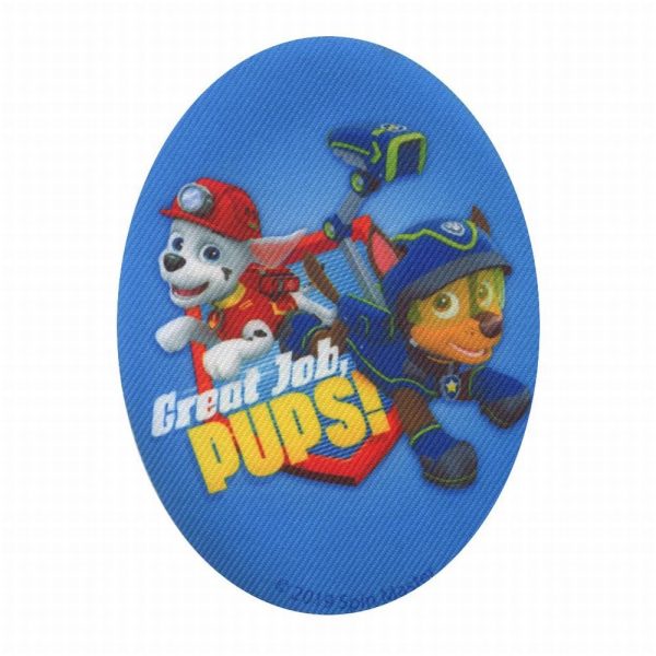 Parches Ropa La Patrulla Canina – Parche Impreso Ropa – (licencia oficial) – Paw Patrol – Chase & Marshall – Animales – Amistad – Amig@s – 11,0 x 8,0 cm. - Moda The Happy Patch