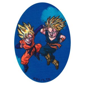 Parches Ropa Dragon Ball Z – Parche Impreso Ropa – Manga – SuperHéroes – (licencia oficial) – Bola de Dragón Z – Goten & Trunks Super Saiyan – Guerreros – Lucha – Aventurer@s – 11,0 x 8,0 cm. - Moda The Happy Patch