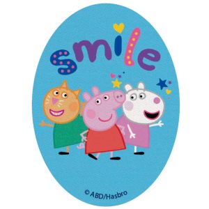 Parches Ropa Peppa Pig – Parche Impreso Ropa – Animales – (licencia oficial) – Peppa Pig – Peppa & Suzy Oveja & Candy Gata – Amig@s – Amistad – Smile – 11,0 x 8,0 cm. – Moda The Happy Patch