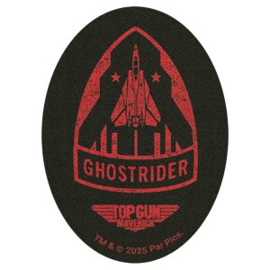 Parches Ropa Top Gun – Parche Impreso Ropa – (licencia oficial) – Top Gun Maverick – GhostRider – Emblema – Aviones – Guerrer@s – Aventurer@s – 11,0 x 8,0 cm. – Moda The Happy Patch