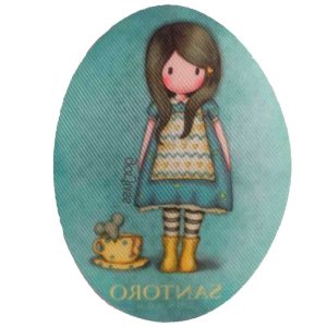Parches Ropa Gorjuss – (licencia oficial) – Parche Coleccionista Único – Parche Impreso Ropa – Gorjuss – Serie Espejo – Niñas – Muñecas – Dulces – Tiernos – Sentimientos – 11,0 x 8,0 cm. - Moda The Happy Patch