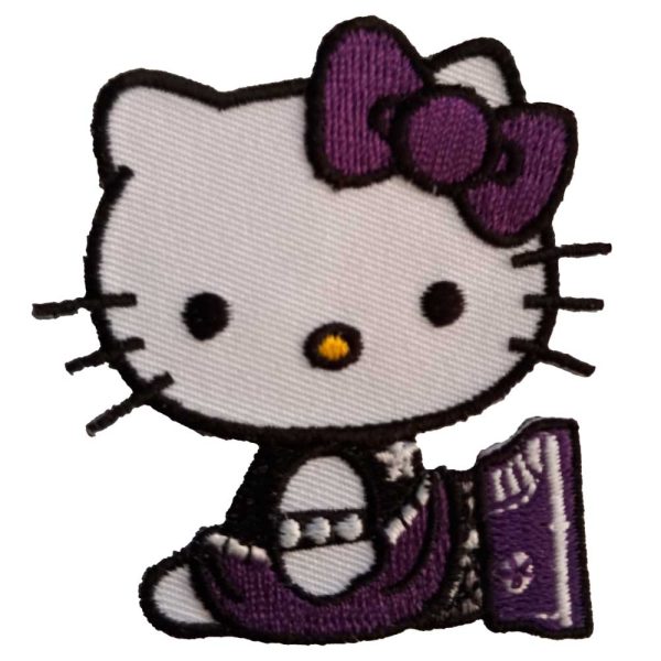 Parches Ropa Sanrio – Parche Bordado Ropa – (licencia oficial) – Animales – Hello Kitty – Gata Sentada con Bambas – Bebé – Infantil – 5,3 x 6,0 cm. - Moda The Happy Patch