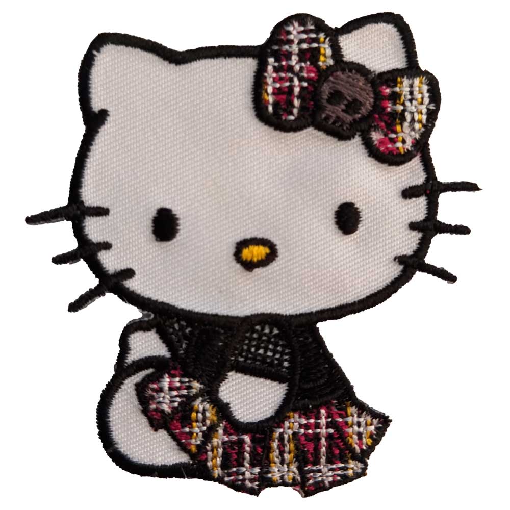 Parches Ropa Sanrio – Parche Bordado Ropa – (licencia oficial) – Animales – Hello Kitty – Gata Sentada & Vestido – Bebé – Infantil – 6,2 x 6,2 cm. - Moda The Happy Patch