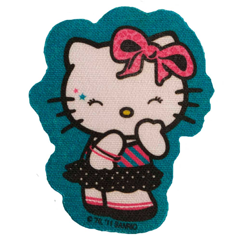 Parches Ropa Sanrio – Parche Impreso Troquelado Ropa – (licencia oficial) – Animales – Hello Kitty – Gata & Lazo Rosa – Bebé – Infantil – 5,0 x 5,8 cm. - Moda The Happy Patch
